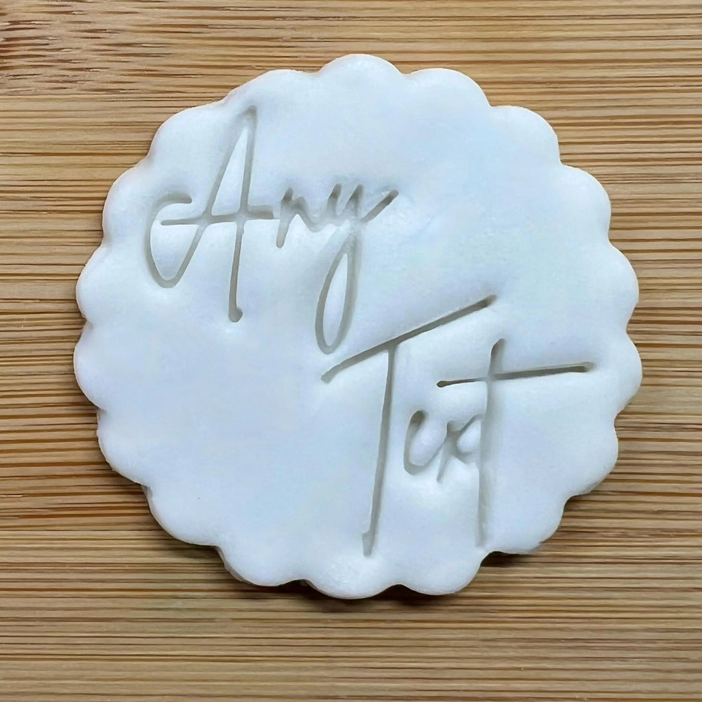 Custom Font & Text Cookie Stamp, Personalised Fondant Embosser Stencil, M&S All Butter Biscuit Favour Stamp - Embosser Boutique
