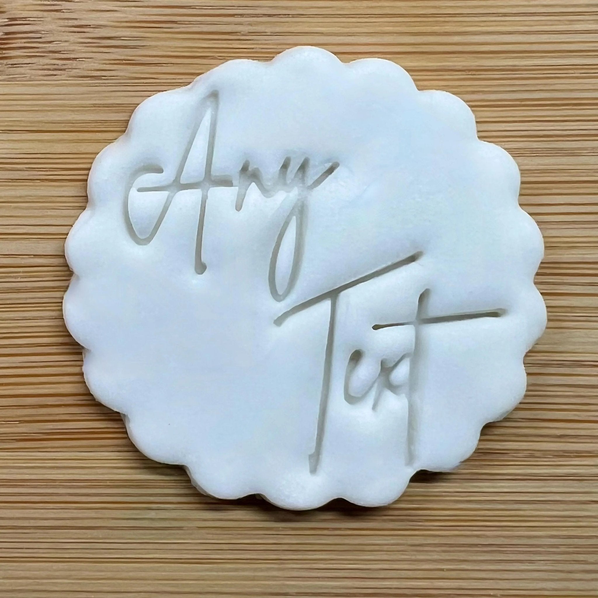 Custom Font & Text Cookie Stamp, Personalised Fondant Embosser Stencil, M&S All Butter Biscuit Favour Stamp - Embosser Boutique