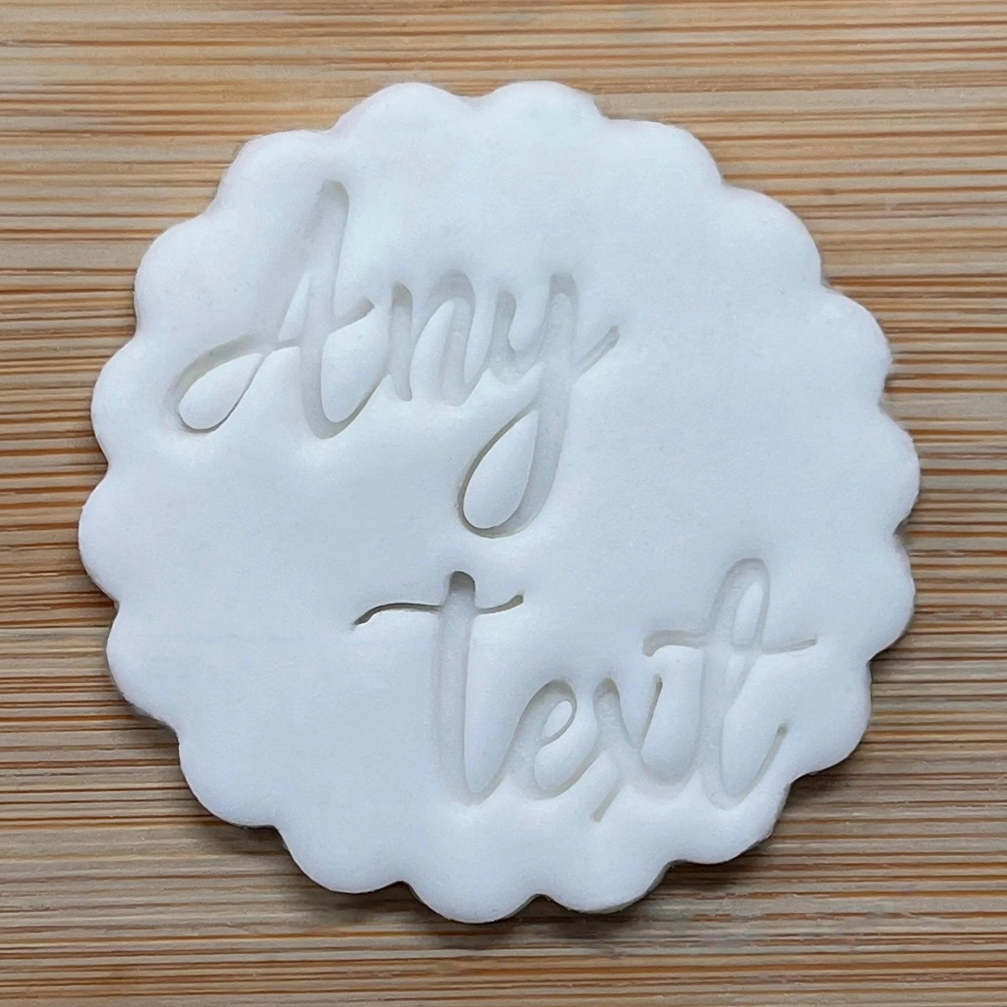Custom Font & Text Cookie Stamp, Personalised Fondant Embosser Stencil, M&S All Butter Biscuit Favour Stamp - Embosser Boutique