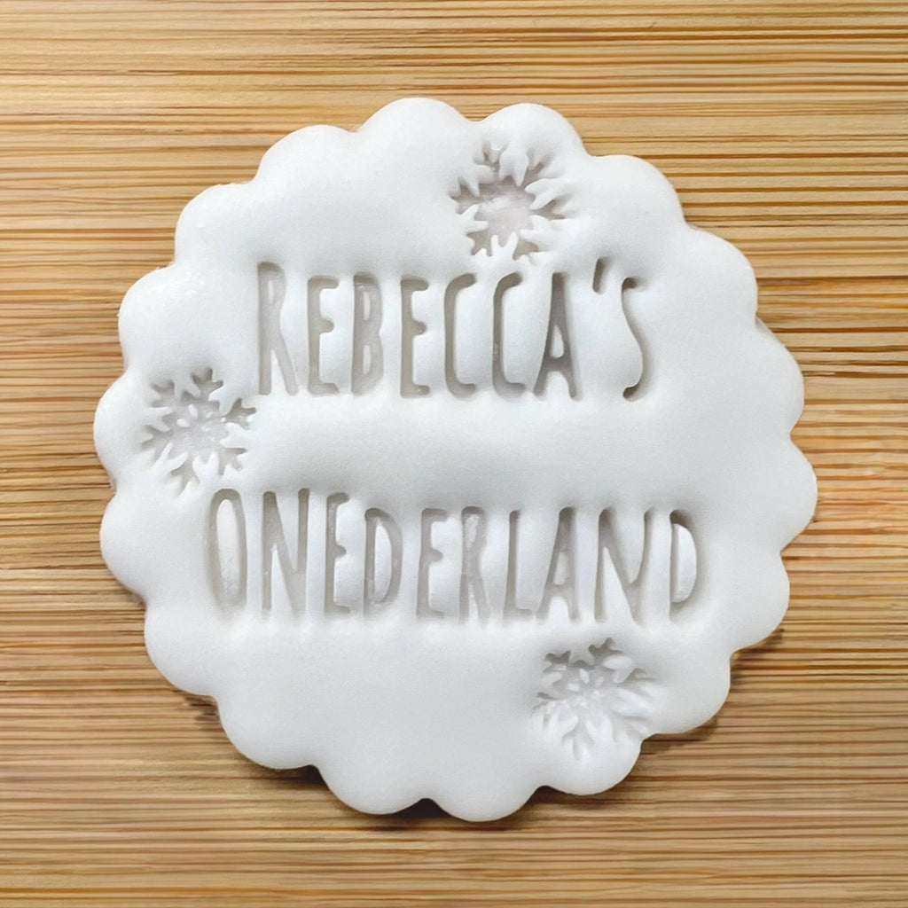 Custom Name ONEderland Cookie Stamp, Personalised Birthday Fondant Embosser Stencil, M&S All Butter Biscuit Favour Stamp - Embosser Boutique