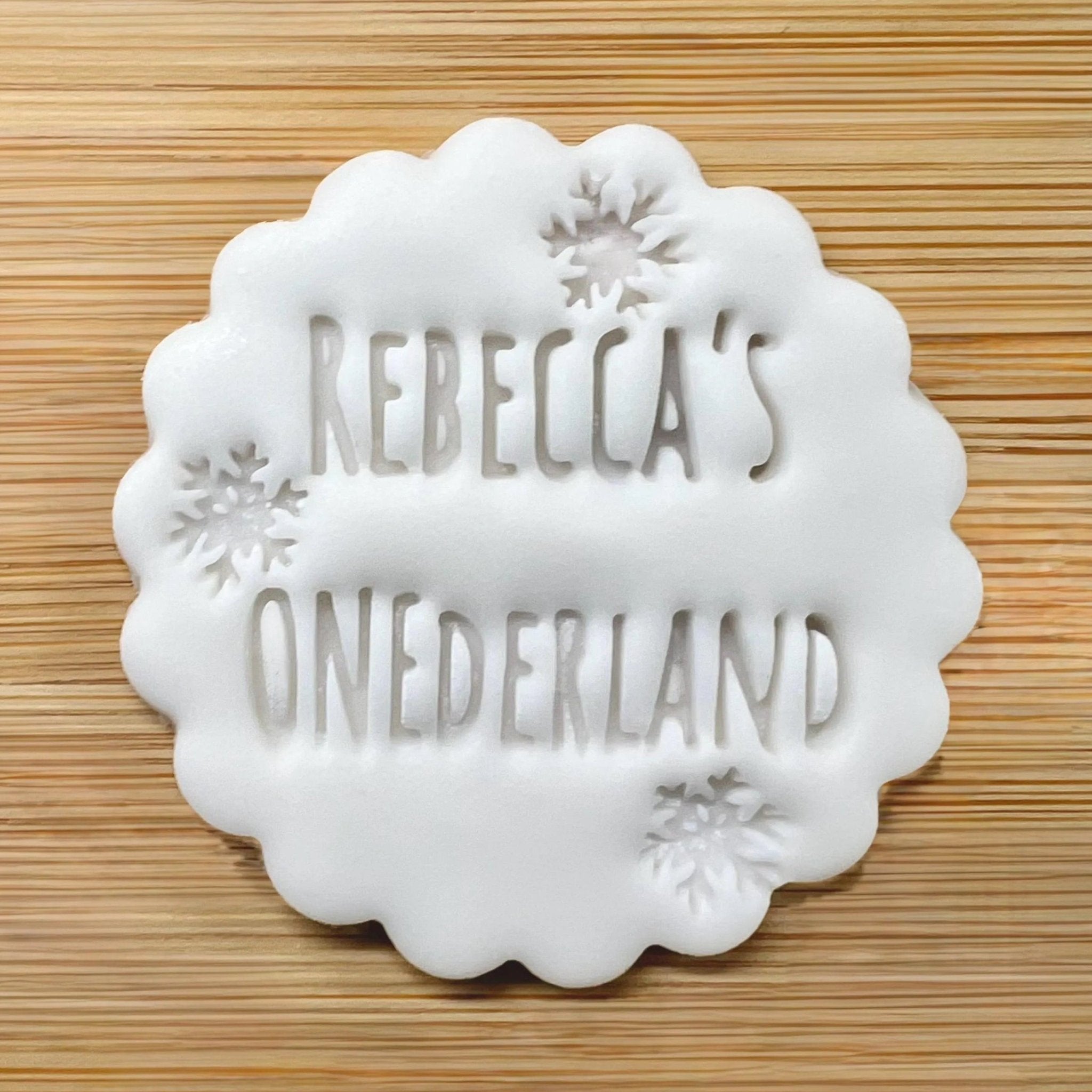 Custom Name ONEderland Cookie Stamp, Personalised Birthday Fondant Embosser Stencil, M&S All Butter Biscuit Favour Stamp - Embosser Boutique