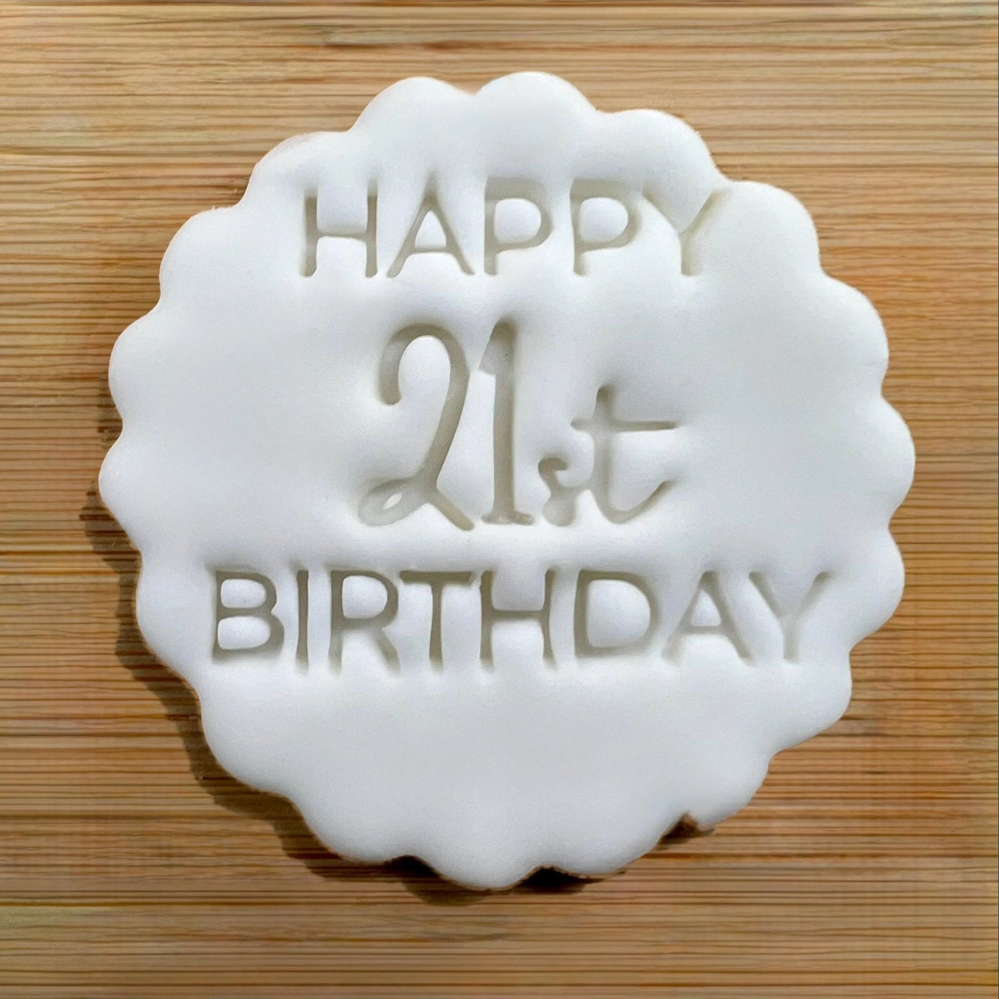 Custom Age Cookie Stamp, Personalised Birthday Fondant Embosser Stencil, M&S All Butter Biscuit Favour Stamp - Embosser Boutique