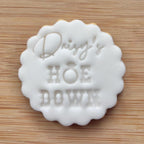 Custom Hoe Down Name Cookie Stamp, Personalised Fondant Embosser Stencil, M&S All Butter Biscuit Favour Stamp - Embosser Boutique