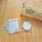 Biscuit Favour Bags For M&S All Butter Biscuits, CLEAR Matte Design, Self Sealing - Embosser Boutique