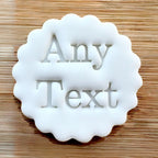 Custom Font & Text Cookie Stamp, Personalised Fondant Embosser Stencil, M&S All Butter Biscuit Favour Stamp - Embosser Boutique