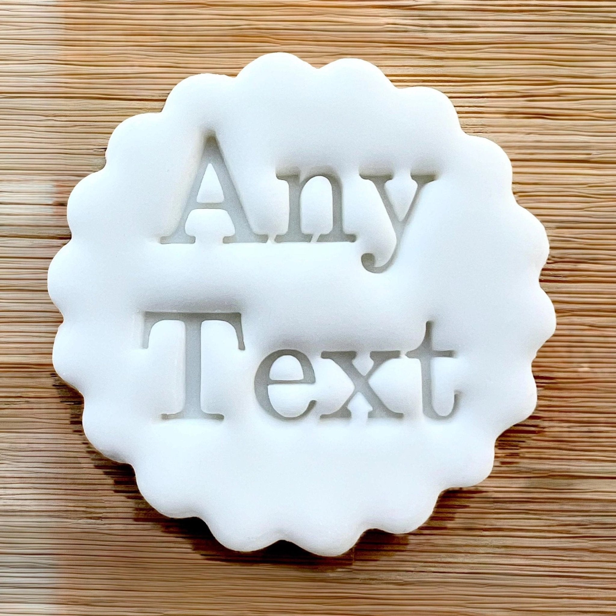 Custom Font & Text Cookie Stamp, Personalised Fondant Embosser Stencil, M&S All Butter Biscuit Favour Stamp - Embosser Boutique