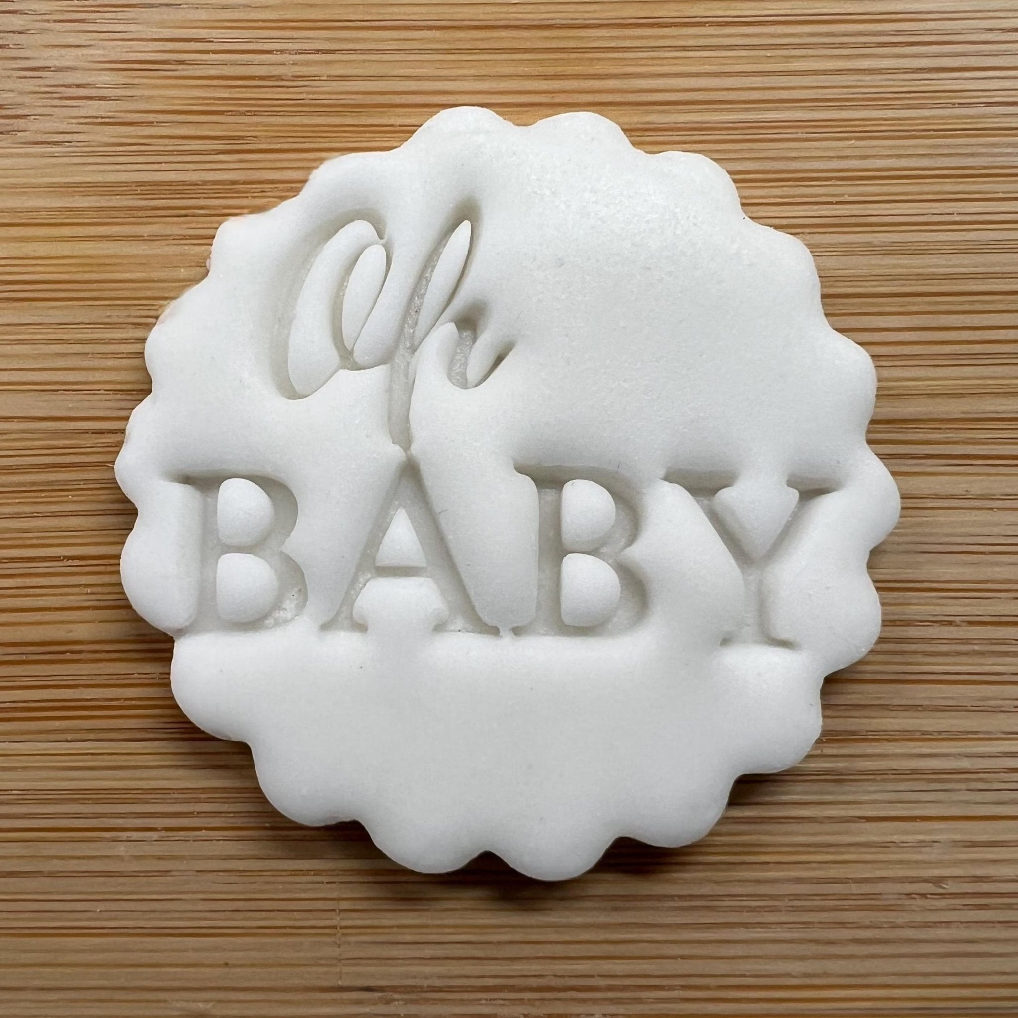 Oh Baby Cookie Stamp, Baby Shower Fondant Embosser Stencil, M&S All Butter Biscuit Favour Stamp - Embosser Boutique