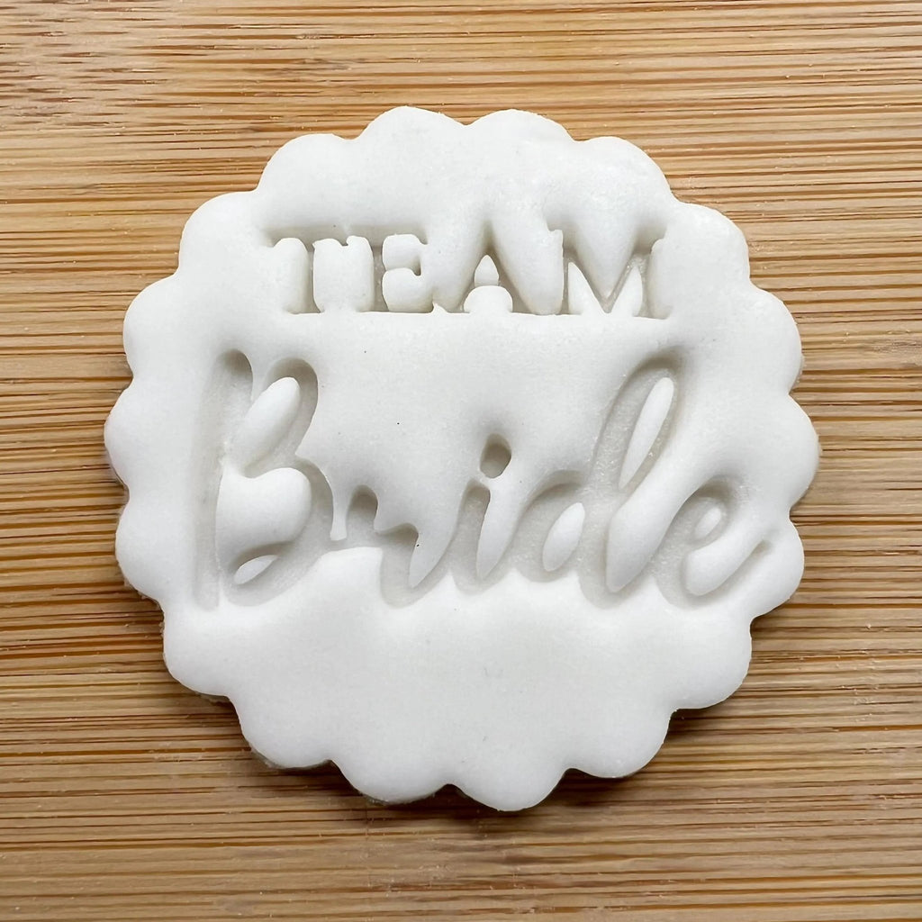 Team Bride Cookie Stamp, Hen Do Fondant Embosser Stencil, M&S All Butter Biscuit Favour Stamp - Embosser Boutique