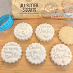 Custom Christmas Cookie Stamp, Personalised Festive Fondant Embosser Stencil, M&S All Butter Biscuit Favour Stamp - Embosser Boutique